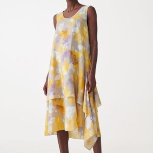 COS Layered printed silk dress multicolored